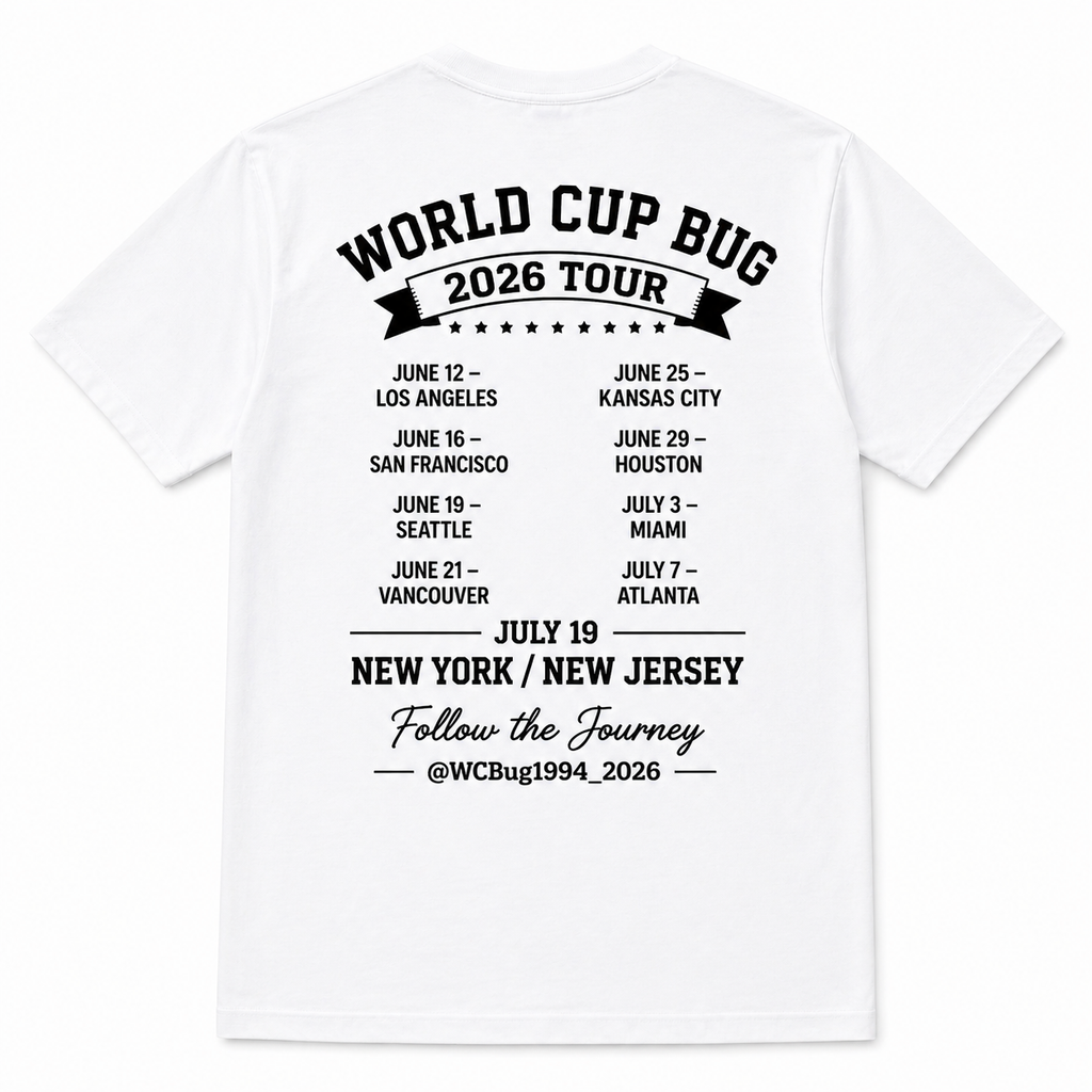 World Cup Bug ‘94 → ‘26 Tour Shirt — Support the Journey