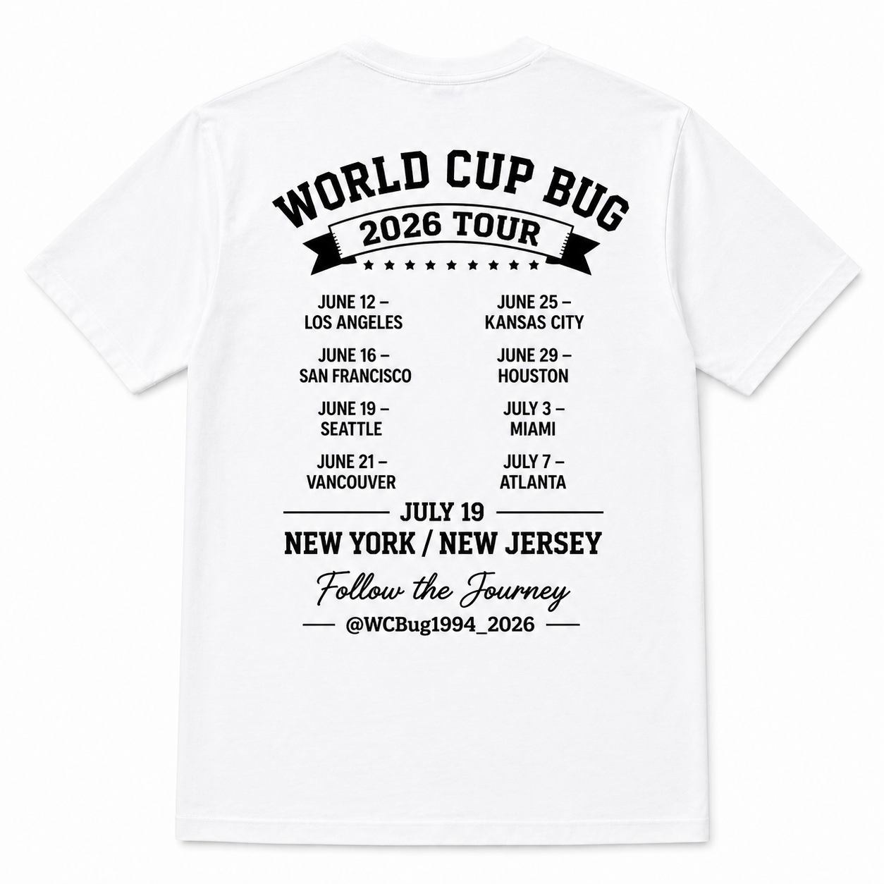 World Cup Bug ‘94 → ‘26 Tour Shirt — Support the Journey